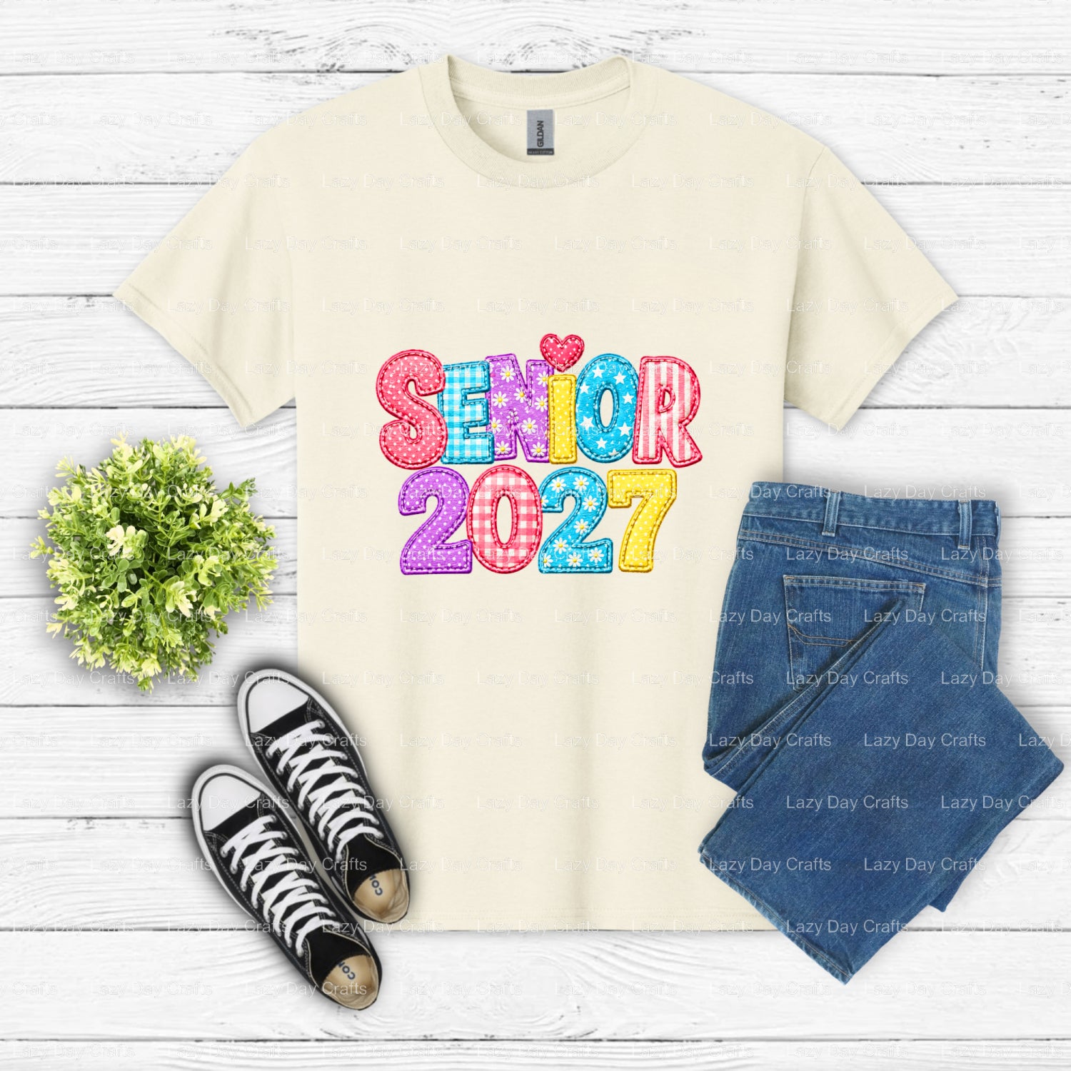SENIOR 2027 – Senior Graduation DTF Transfer (view 2 of 2) – by Lazy Day Crafts – DTF Transfers – DTF Transfers, custom ap...
