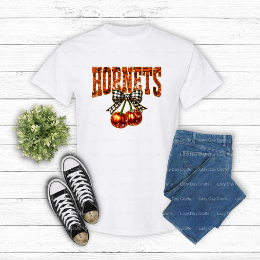 Sequin Hornets Mascot – School Spirit DTF Transfer (view 1 of 2) – by Lazy Day Crafts – DTF Transfers – School Mascot, DTF...