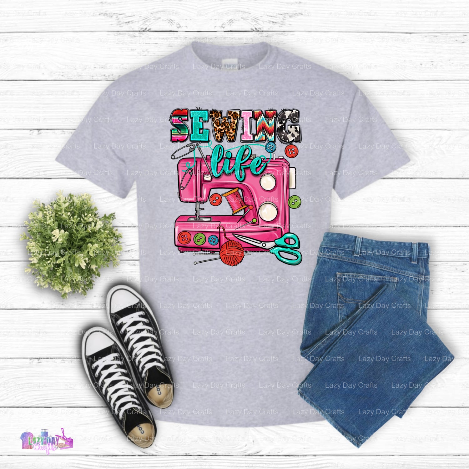 Sewing is My Happy Place – Crafting DTF Transfer (view 2 of 2) – by Lazy Day Crafts – DTF Transfers – Crafting, Hobbies