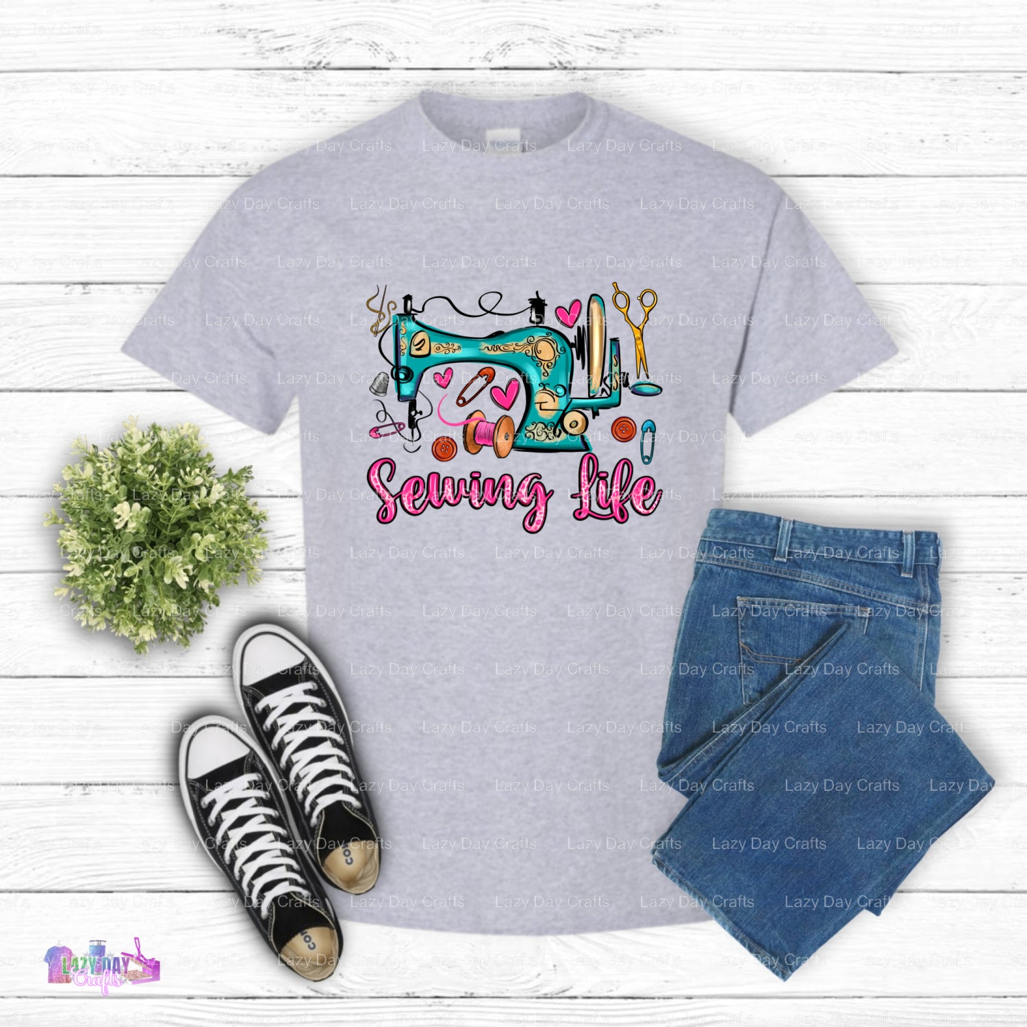 "Sewing Is My Therapy" – Crafting DTF Transfer (view 2 of 2) – by Lazy Day Crafts – DTF Transfers – Crafting, Hobbies