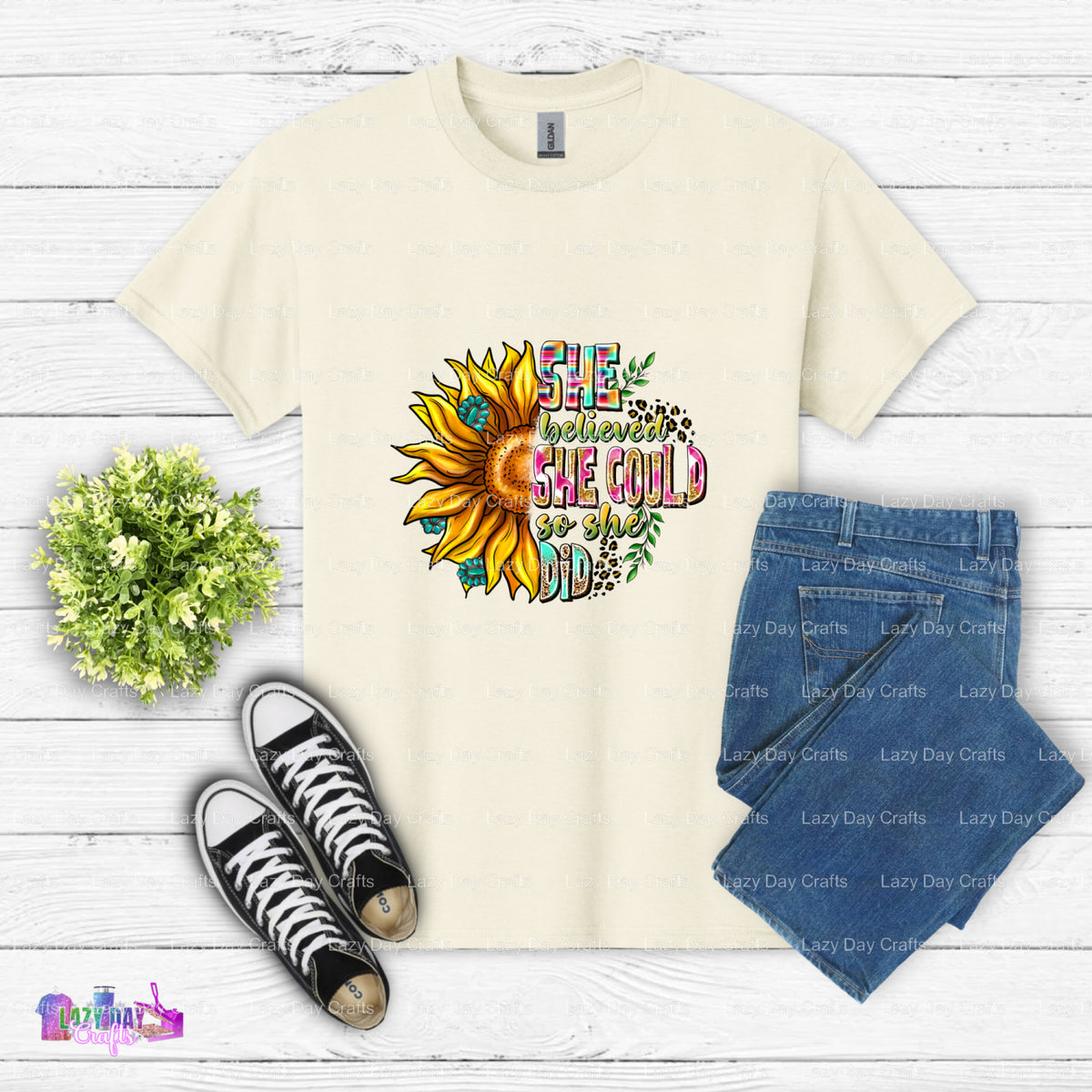 She Believed she could so she did – Mental Health DTF Transfer (view 2 of 2) – by Lazy Day Crafts – DTF Transfers – Mental...