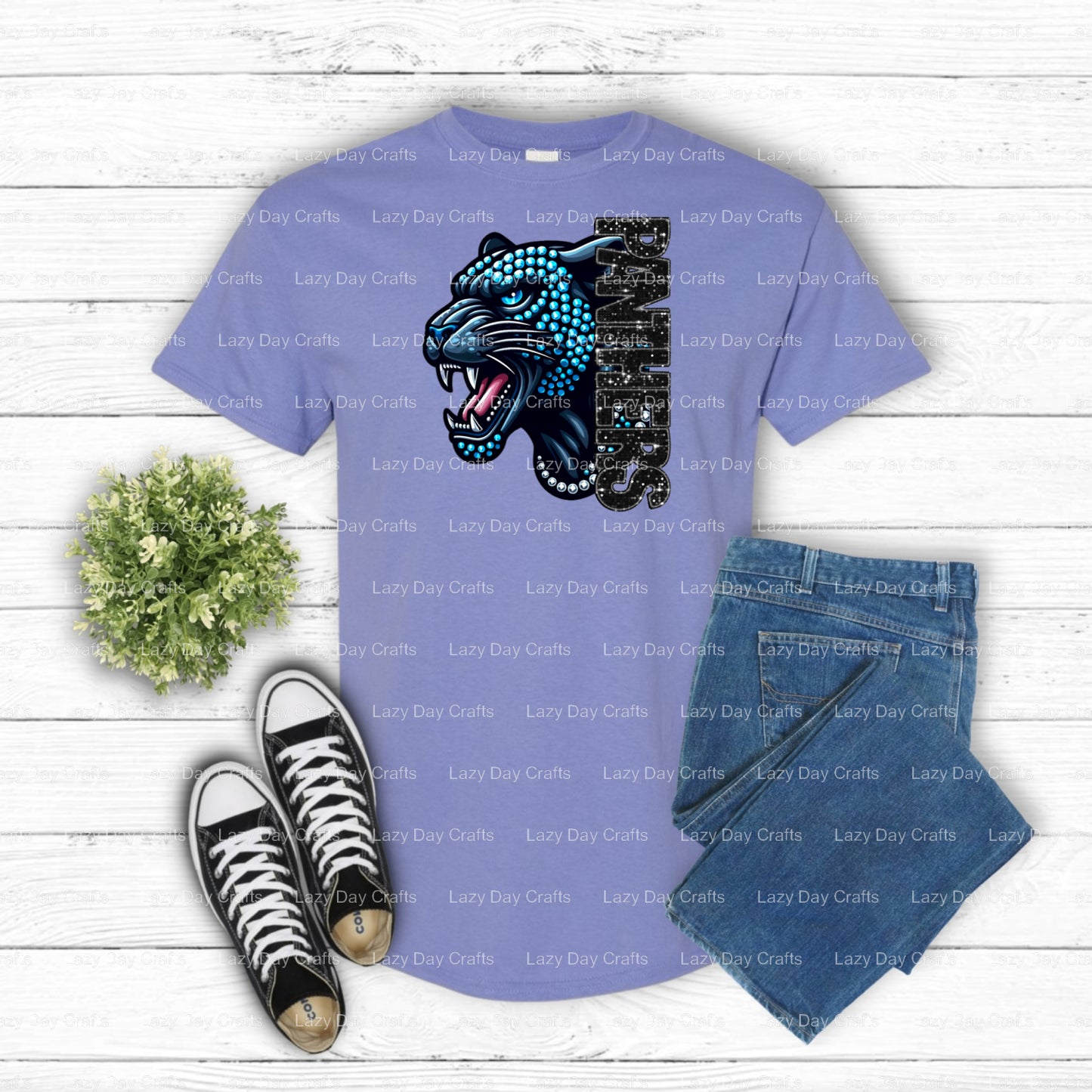 Show your school pride with this bold Panther Head Mascot DTF transfer. Features a fierce black panther with piercing gree...