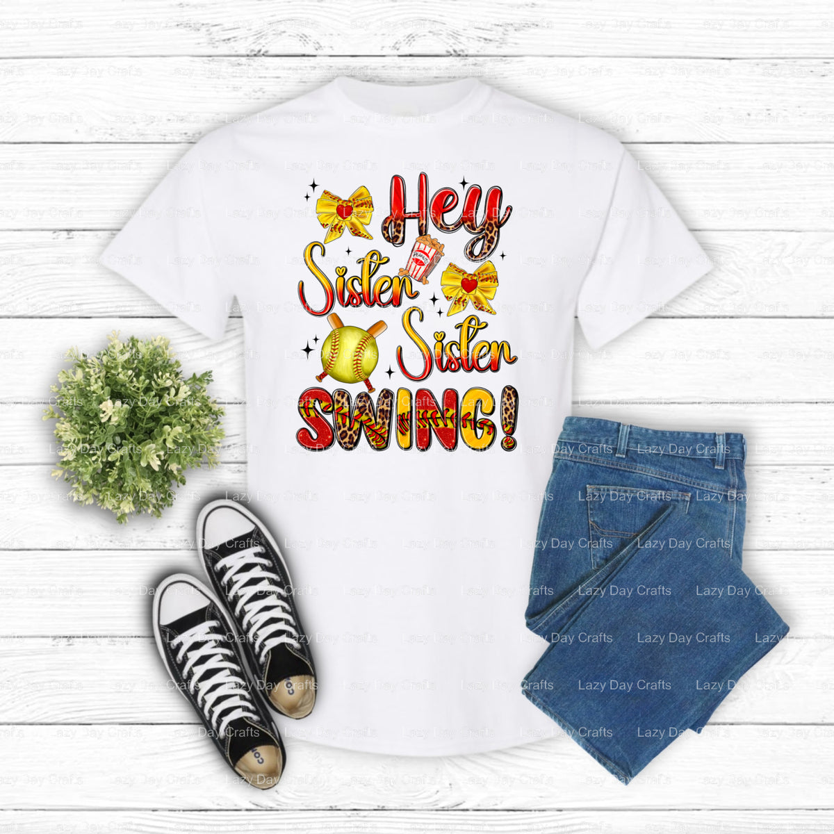 SISTER SWING – Softball DTF Transfer (view 1 of 2) – by Lazy Day Crafts – DTF Transfers – DTF Transfers, Premade DTF