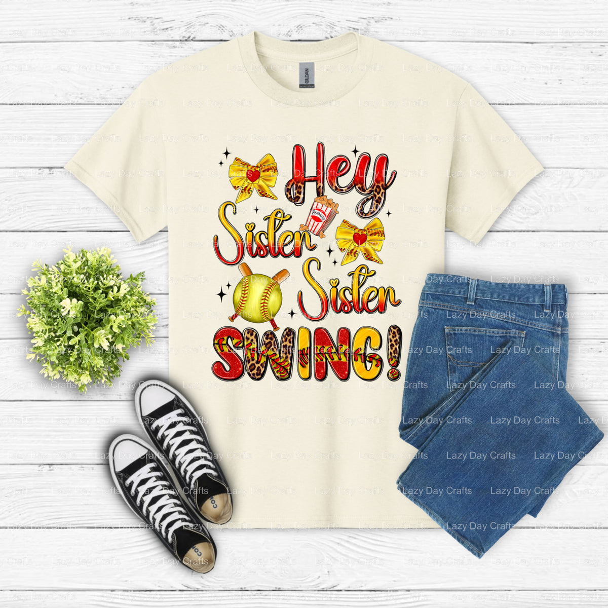 SISTER SWING – Softball DTF Transfer (view 2 of 2) – by Lazy Day Crafts – DTF Transfers – DTF Transfers, Premade DTF