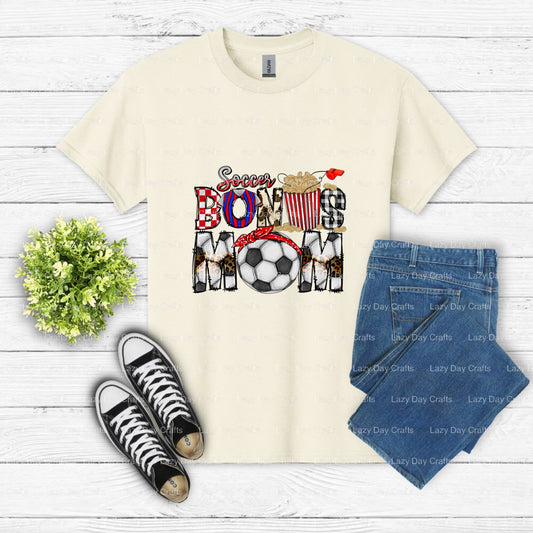 SOCCER BONUS MOM – Soccer DTF Transfer (view 1 of 2) – by Lazy Day Crafts – DTF Transfers – DTF Transfers, Premade DTF