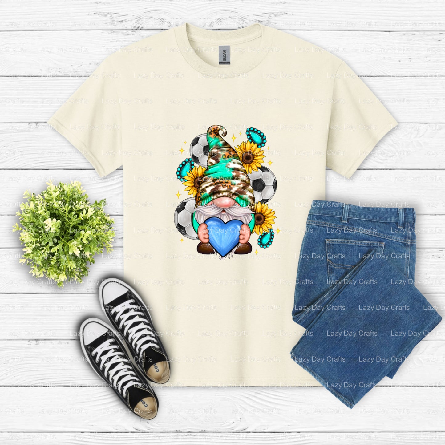 Soccer Gnome – Soccer DTF Transfer (view 2 of 2) – by Lazy Day Crafts – DTF Transfers – DTF Transfers, Premade DTF