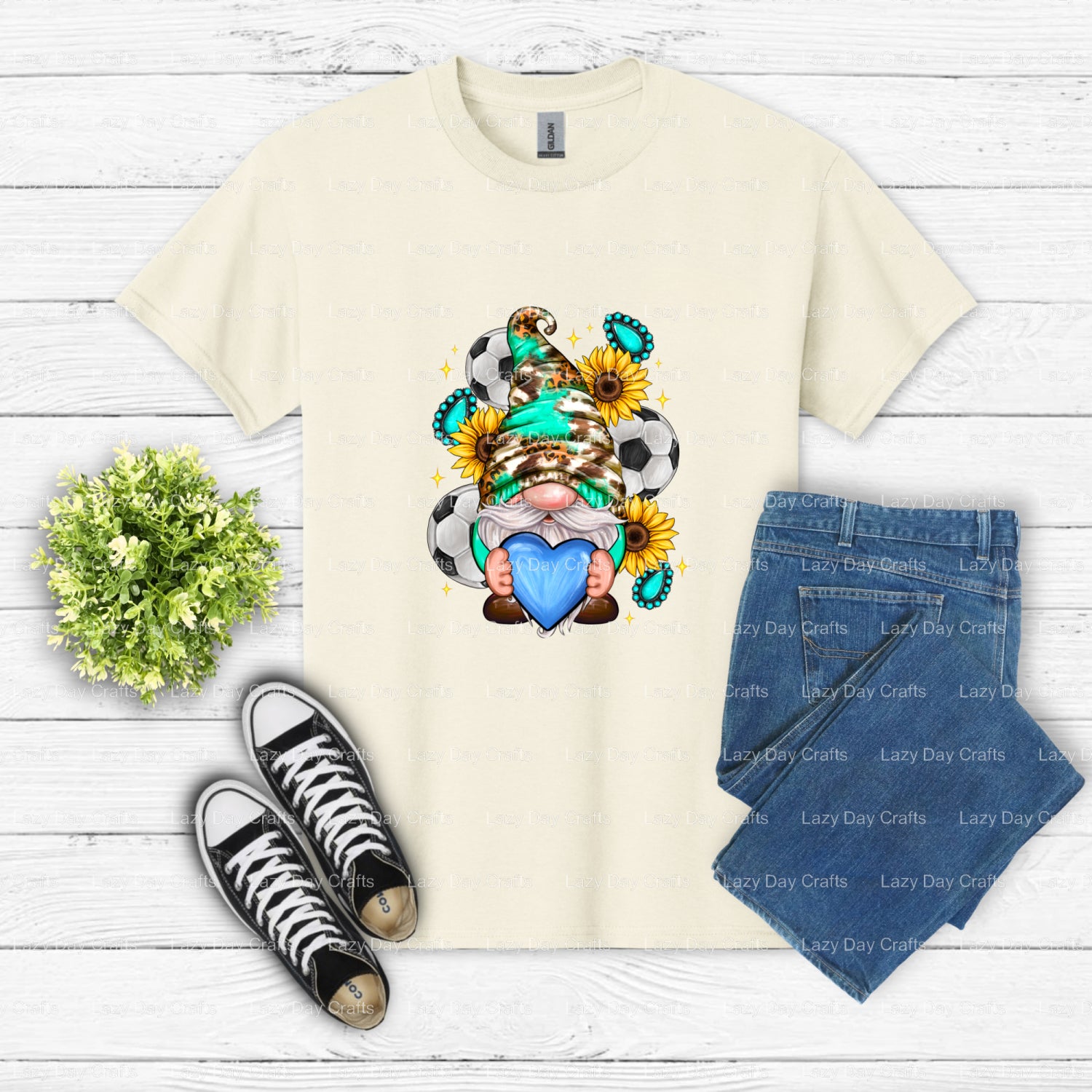 Soccer Gnome – Soccer DTF Transfer (view 2 of 2) – by Lazy Day Crafts – DTF Transfers – DTF Transfers, Premade DTF