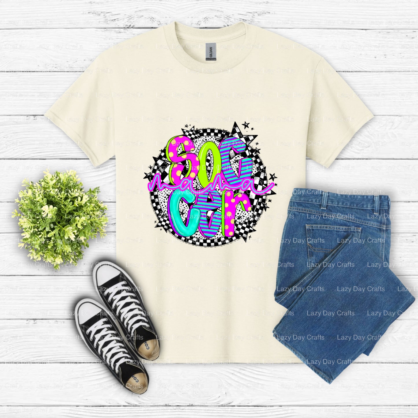 SOCCER MAMA – Soccer DTF Transfer (view 2 of 2) – by Lazy Day Crafts – DTF Transfers – DTF Transfers, Premade DTF