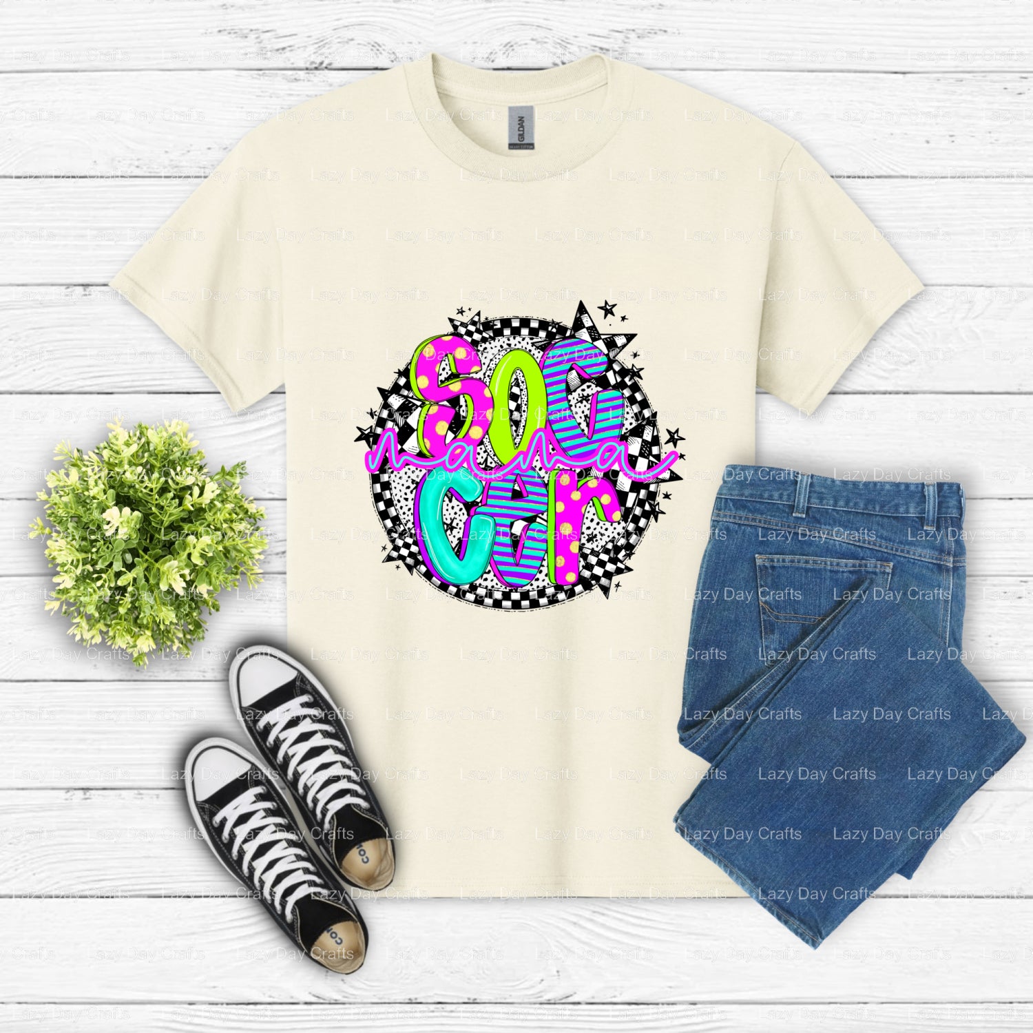 SOCCER MAMA – Soccer DTF Transfer (view 2 of 2) – by Lazy Day Crafts – DTF Transfers – DTF Transfers, Premade DTF