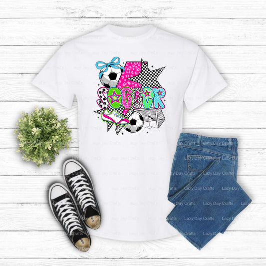 SOCCER MOM – Soccer DTF Transfer (view 1 of 2) – by Lazy Day Crafts – DTF Transfers – DTF Transfers, Premade DTF