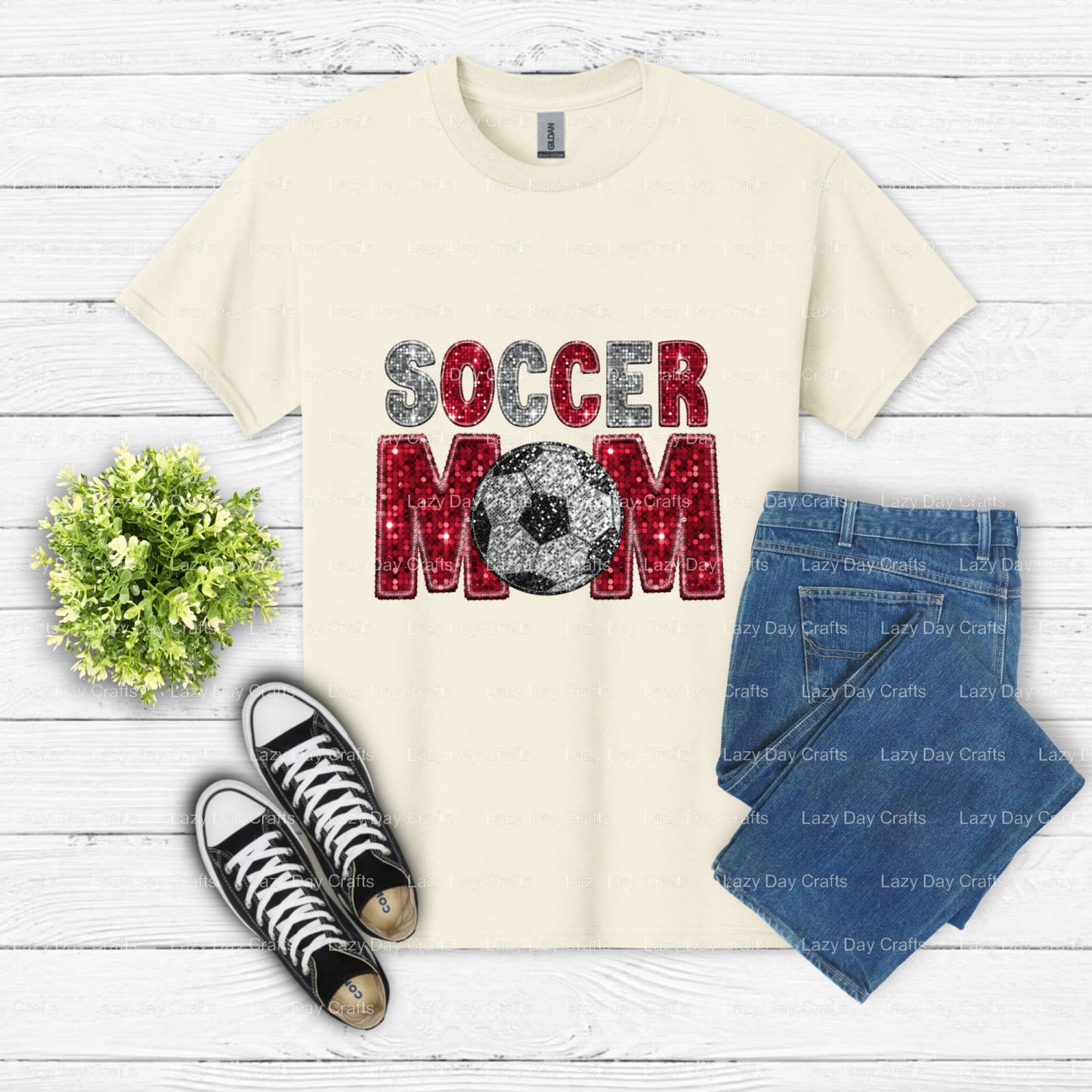 SOCCER MOM – Soccer DTF Transfer (view 1 of 2) – by Lazy Day Crafts – DTF Transfers – DTF Transfers, Soccer