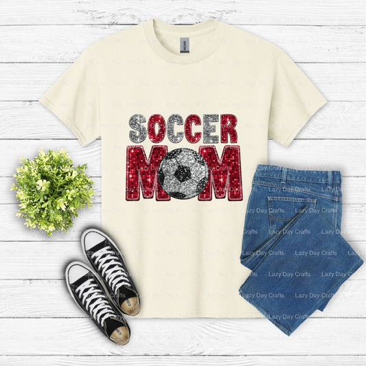 SOCCER MOM – Soccer DTF Transfer (view 1 of 2) – by Lazy Day Crafts – DTF Transfers – DTF Transfers, Soccer