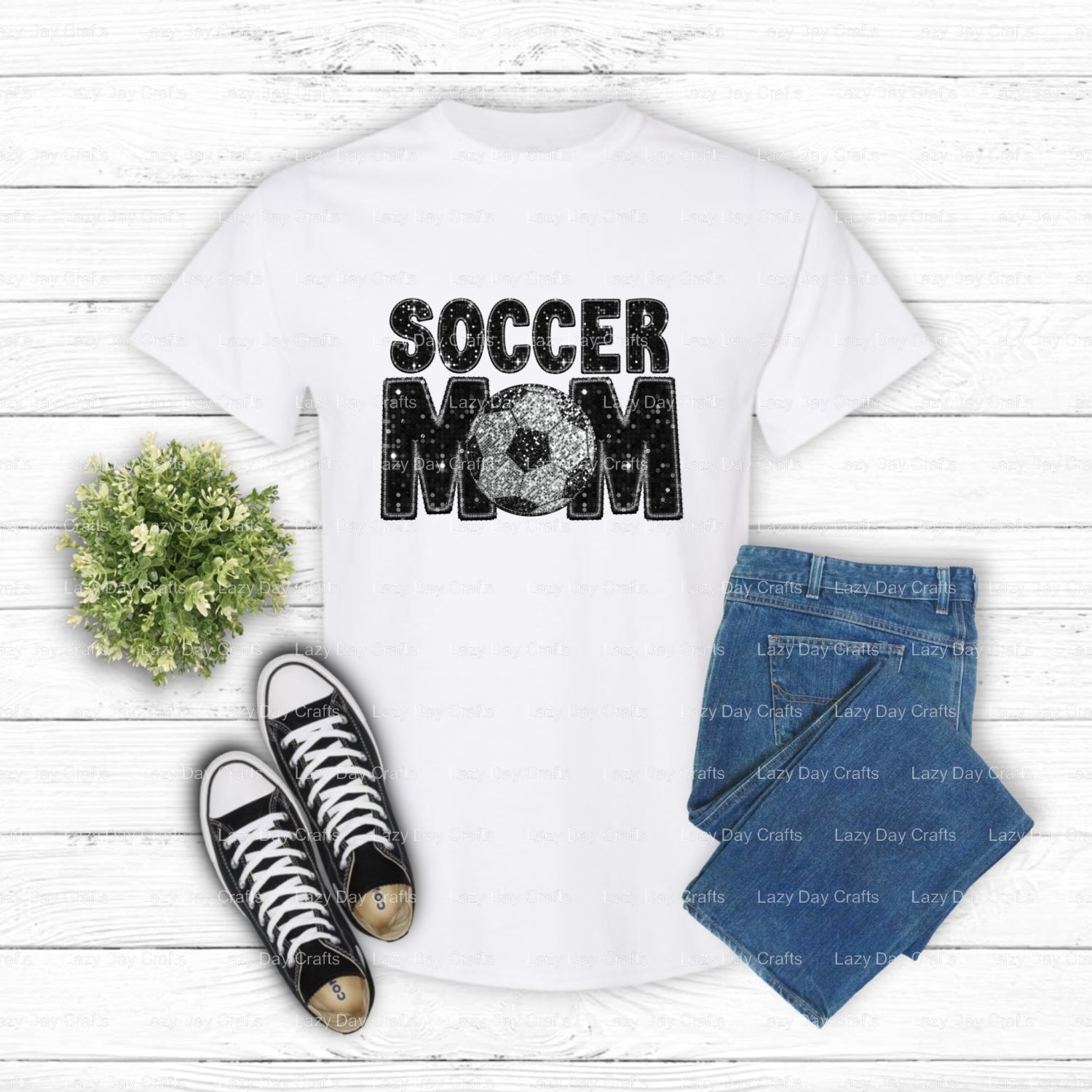 SOCCER MOM – Soccer DTF Transfer (view 1 of 2) – by Lazy Day Crafts – DTF Transfers – DTF Transfers, Premade DTF
