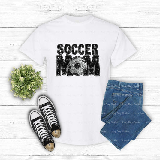 SOCCER MOM – Soccer DTF Transfer (view 1 of 2) – by Lazy Day Crafts – DTF Transfers – DTF Transfers, Premade DTF