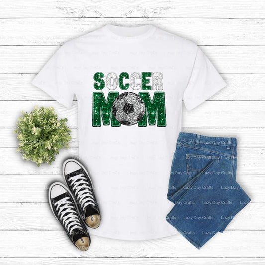 SOCCER MOM – Soccer DTF Transfer (view 1 of 2) – by Lazy Day Crafts – DTF Transfers – DTF Transfers, Premade DTF