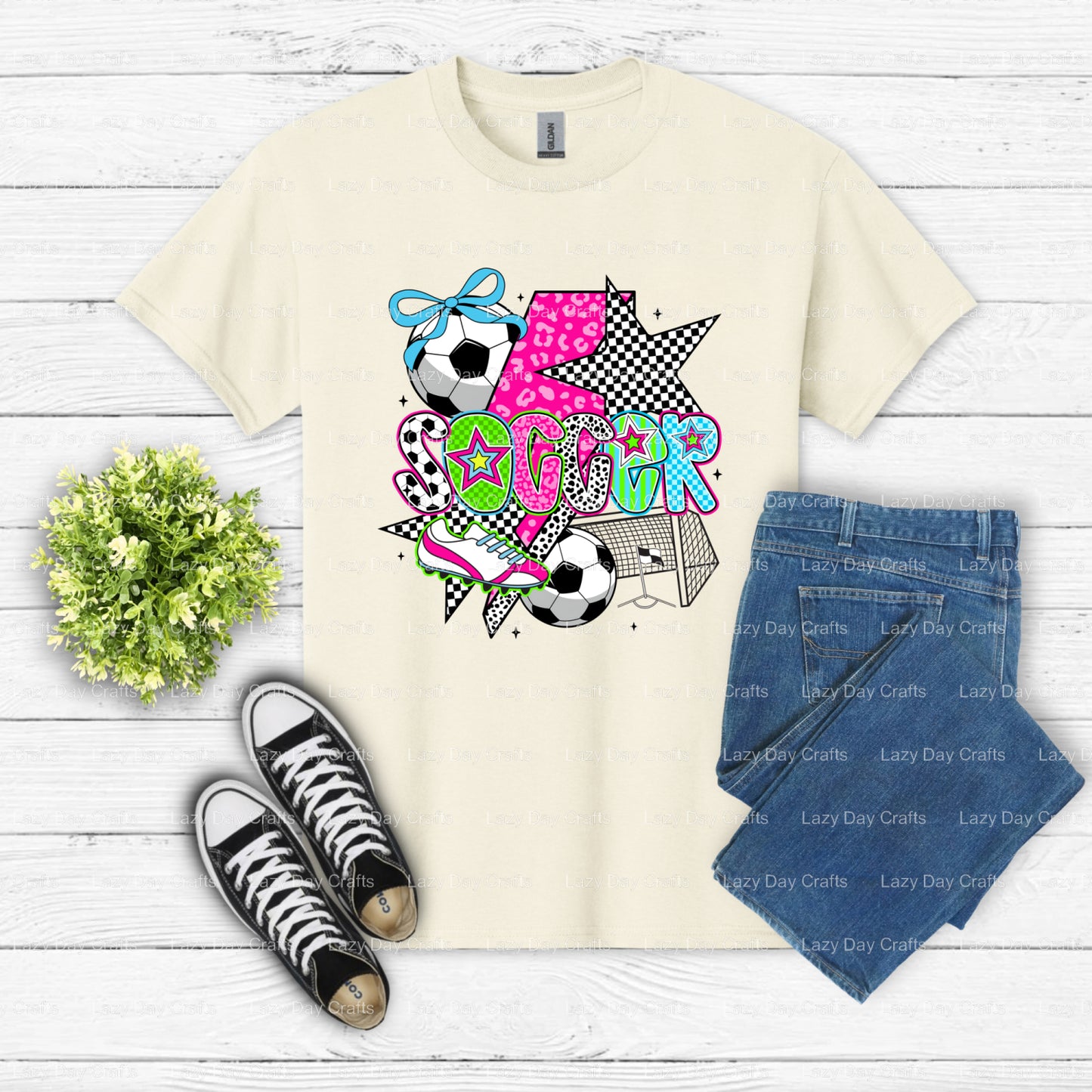 SOCCER MOM – Soccer DTF Transfer (view 2 of 2) – by Lazy Day Crafts – DTF Transfers – DTF Transfers, Premade DTF