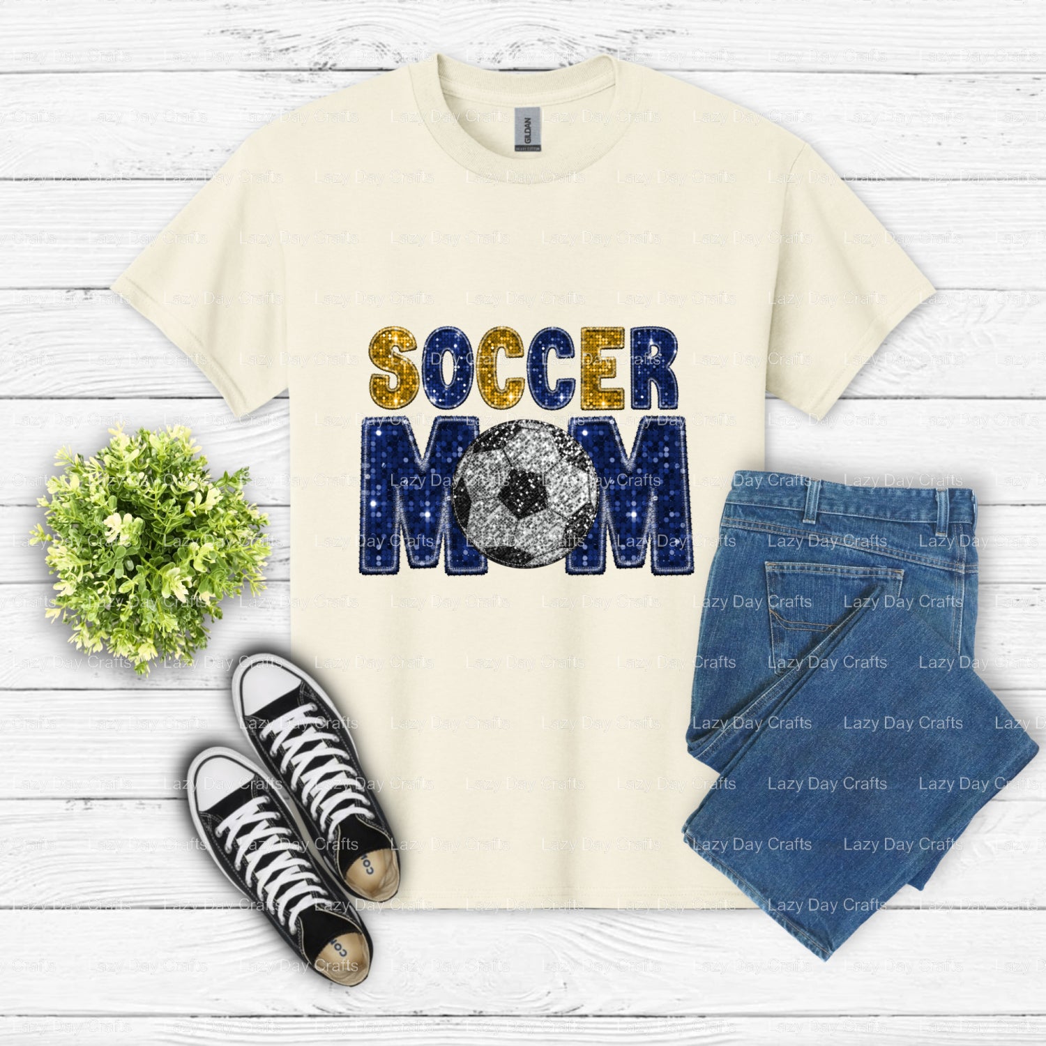 SOCCER MOM – Soccer DTF Transfer (view 2 of 2) – by Lazy Day Crafts – DTF Transfers – DTF Transfers, Premade DTF