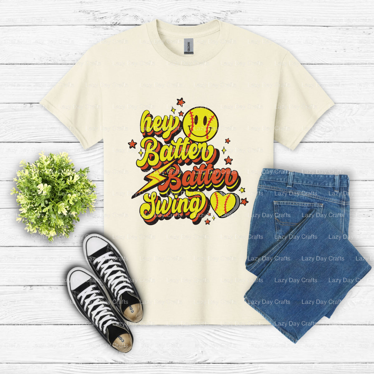 Softball & Bats – Softball DTF Transfer (view 2 of 2) – by Lazy Day Crafts – DTF Transfers – DTF Transfers, Premade DTF