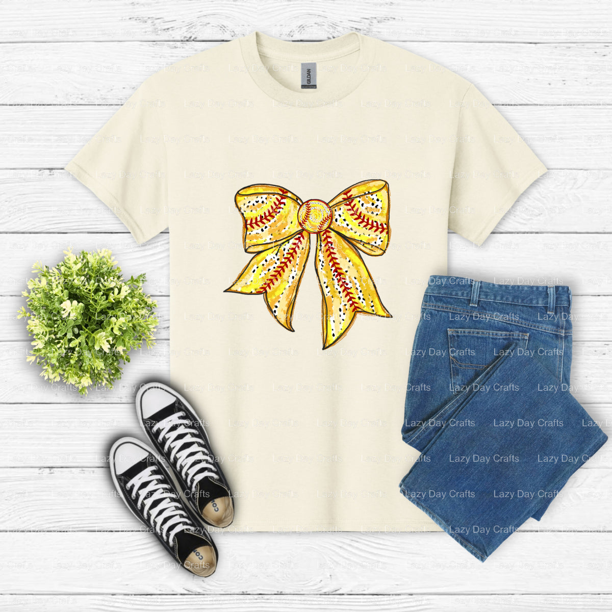 SoftBall Bow Tie – Softball DTF Transfer (view 2 of 2) – by Lazy Day Crafts – DTF Transfers – DTF Transfers, Premade DTF