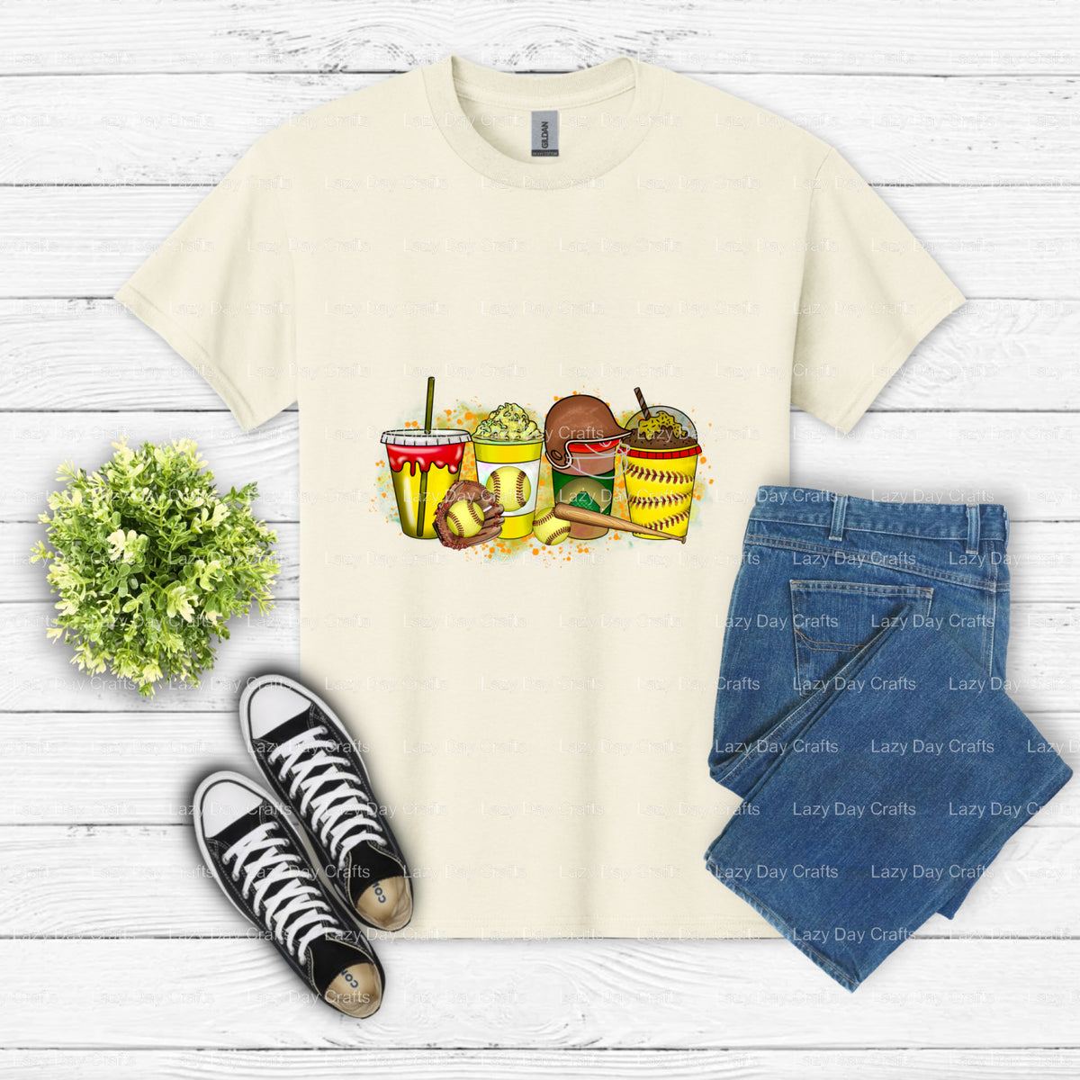 Softball Drink – DTF Transfer (view 1 of 2) – by Lazy Day Crafts – DTF Transfers – DTF Transfers, Premade DTF