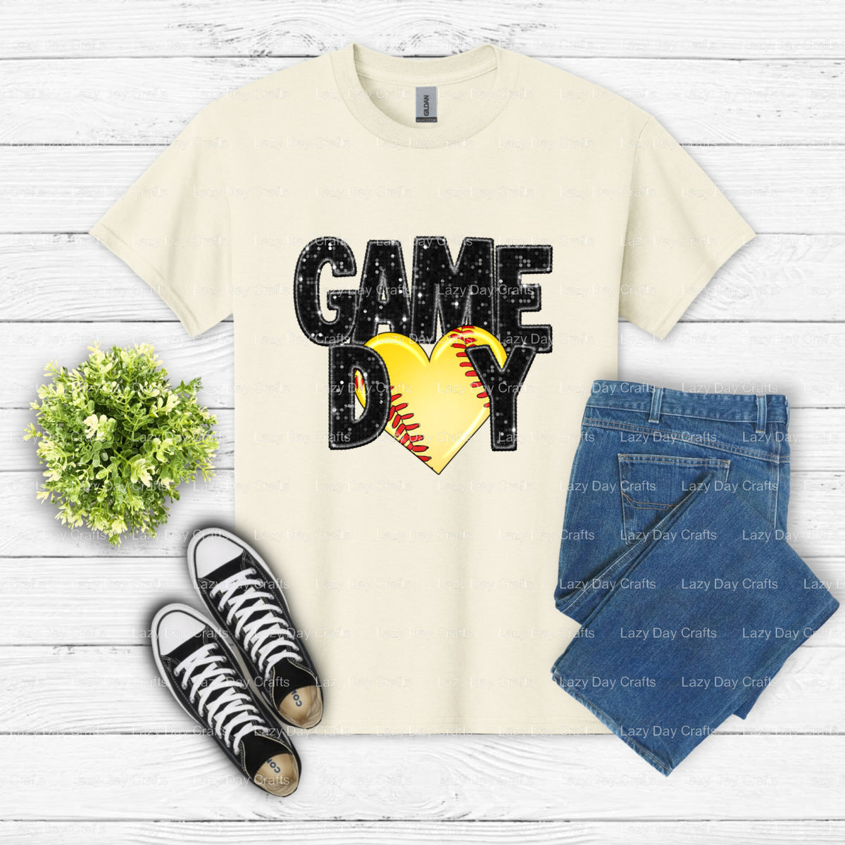 SOFTBALL GAME DAY – Ready to Press DTF Transfer (view 1 of 2) – by Lazy Day Crafts – DTF Transfers – DTF Transfers, Premad...