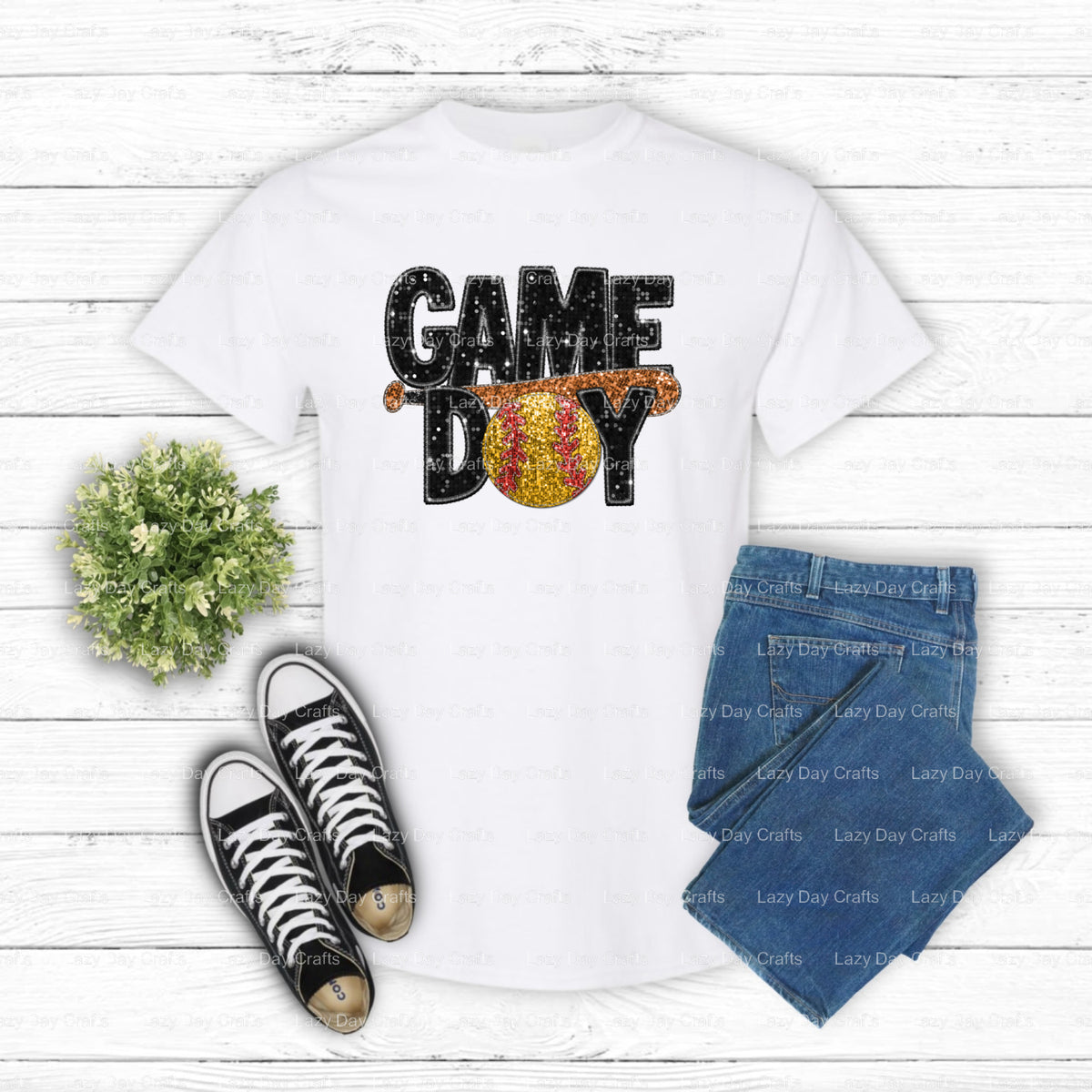 SOFTBALL GAME DAY – Softball DTF Transfer (view 1 of 2) – by Lazy Day Crafts – DTF Transfers – DTF Transfers, Premade DTF