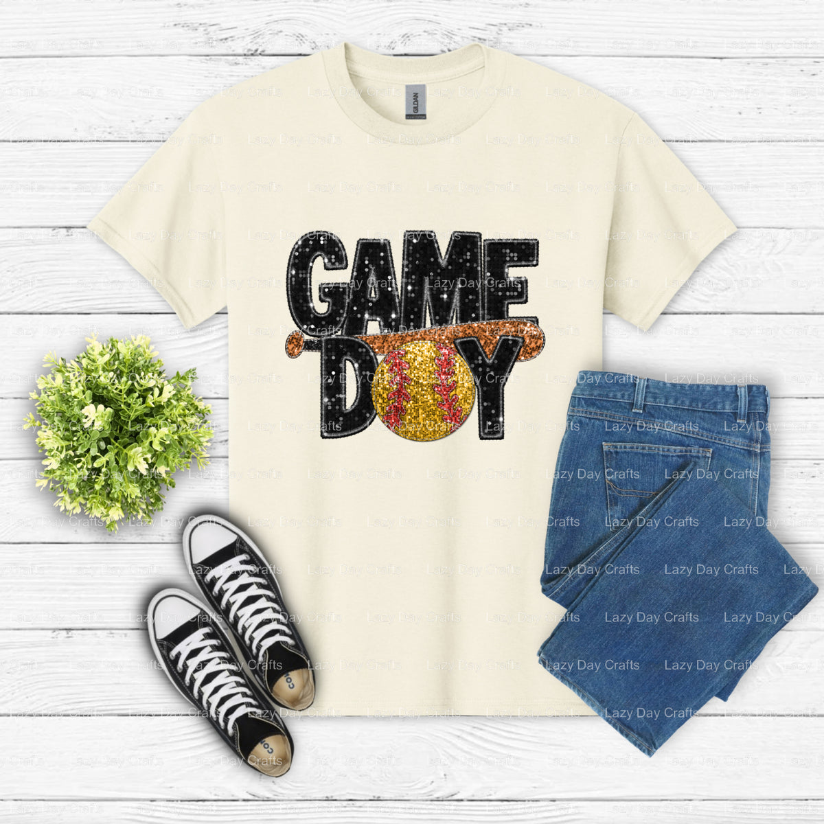 SOFTBALL GAME DAY – Softball DTF Transfer (view 2 of 2) – by Lazy Day Crafts – DTF Transfers – DTF Transfers, Premade DTF