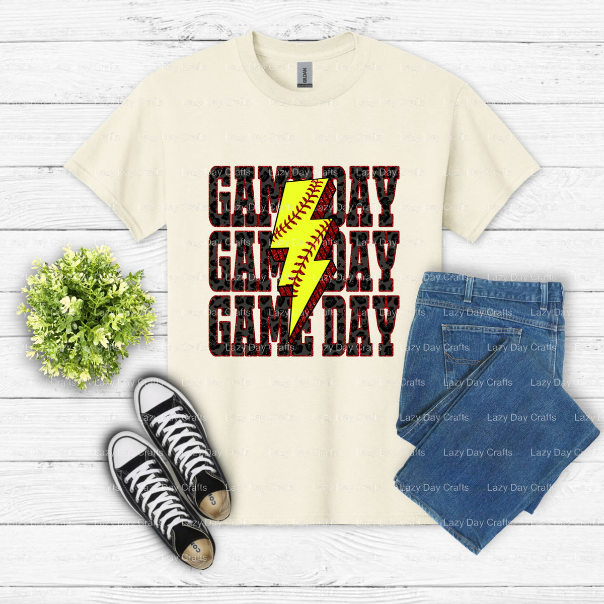 SOFTBALL GAME DAY – Softball DTF Transfer (view 2 of 2) – by Lazy Day Crafts – DTF Transfers – DTF Transfers, Premade DTF