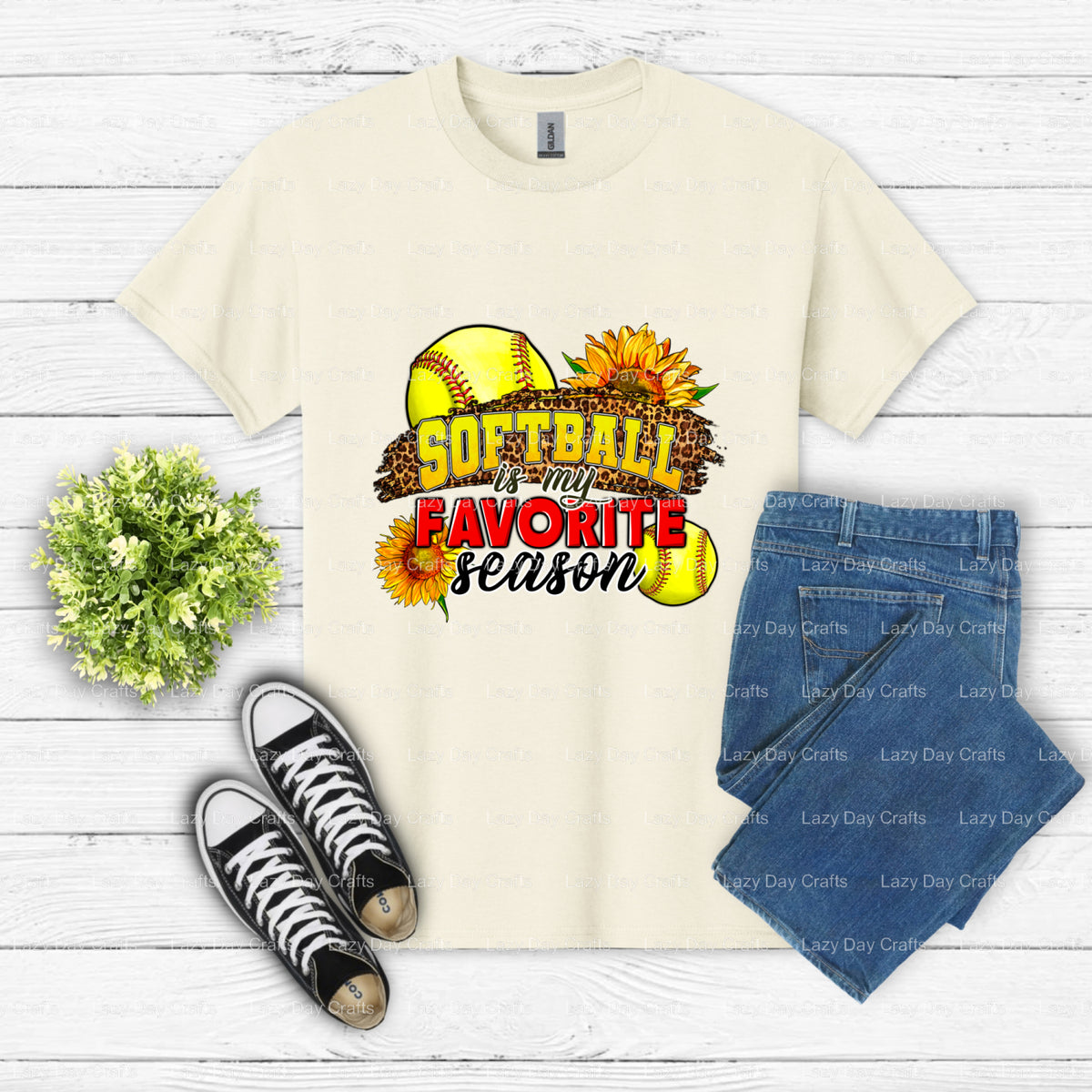 Softball Is My Favorite Season – Softball DTF Transfer (view 2 of 2) – by Lazy Day Crafts – DTF Transfers – DTF Transfers,...
