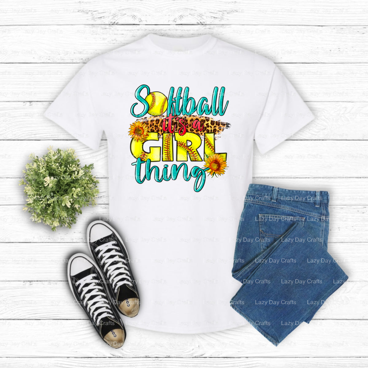 SOFTBALL It's A Girl Thing – Softball DTF Transfer (view 1 of 2) – by Lazy Day Crafts – DTF Transfers – DTF Transfers, Pre...