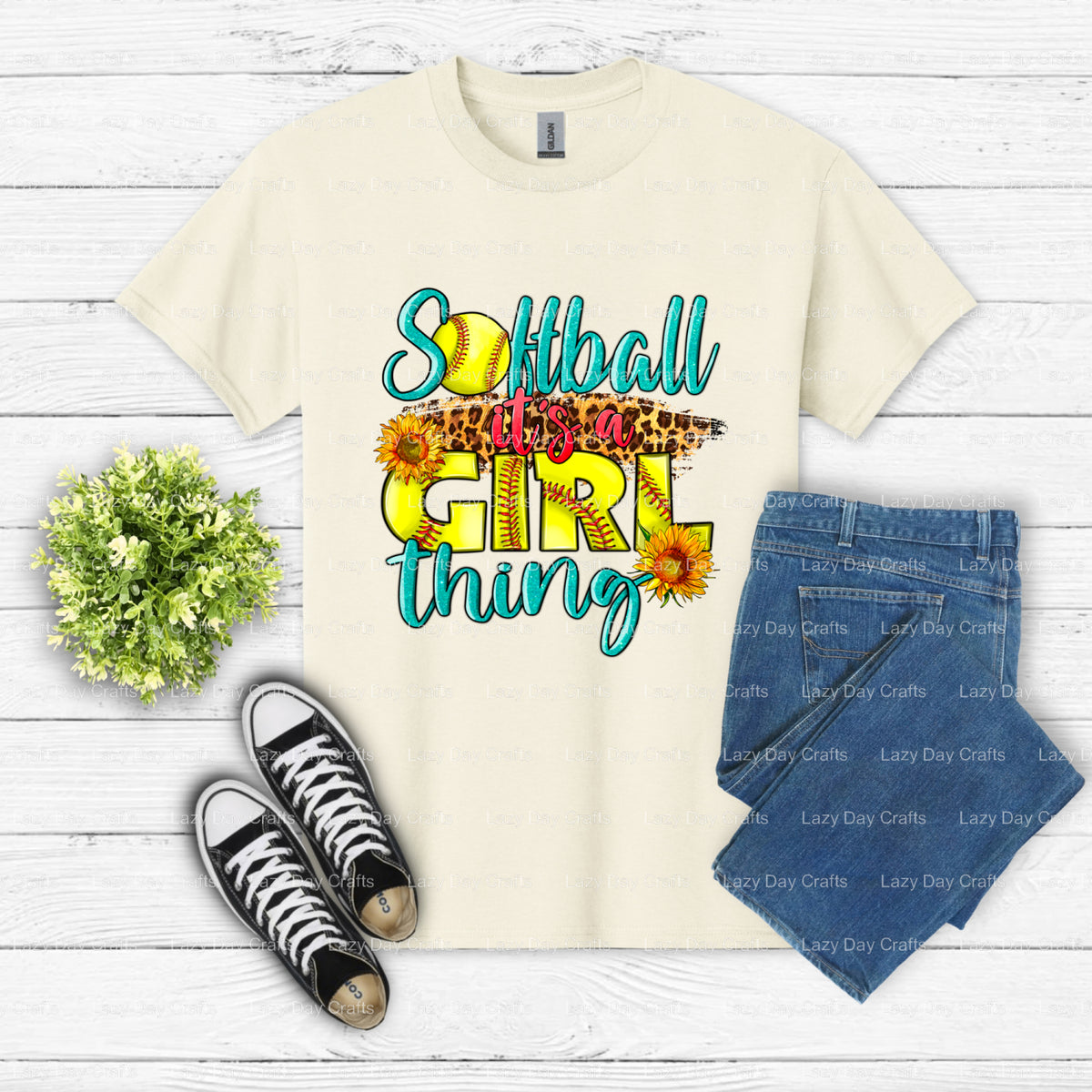 SOFTBALL It's A Girl Thing – Softball DTF Transfer (view 2 of 2) – by Lazy Day Crafts – DTF Transfers – DTF Transfers, Pre...