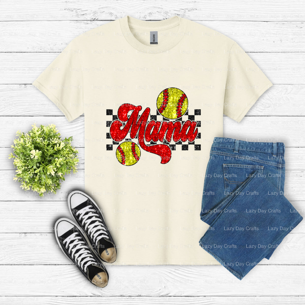 Softball Mama – Ready to Press DTF Transfer (view 1 of 2) – by Lazy Day Crafts – DTF Transfers – DTF Transfer, Custom Apparel