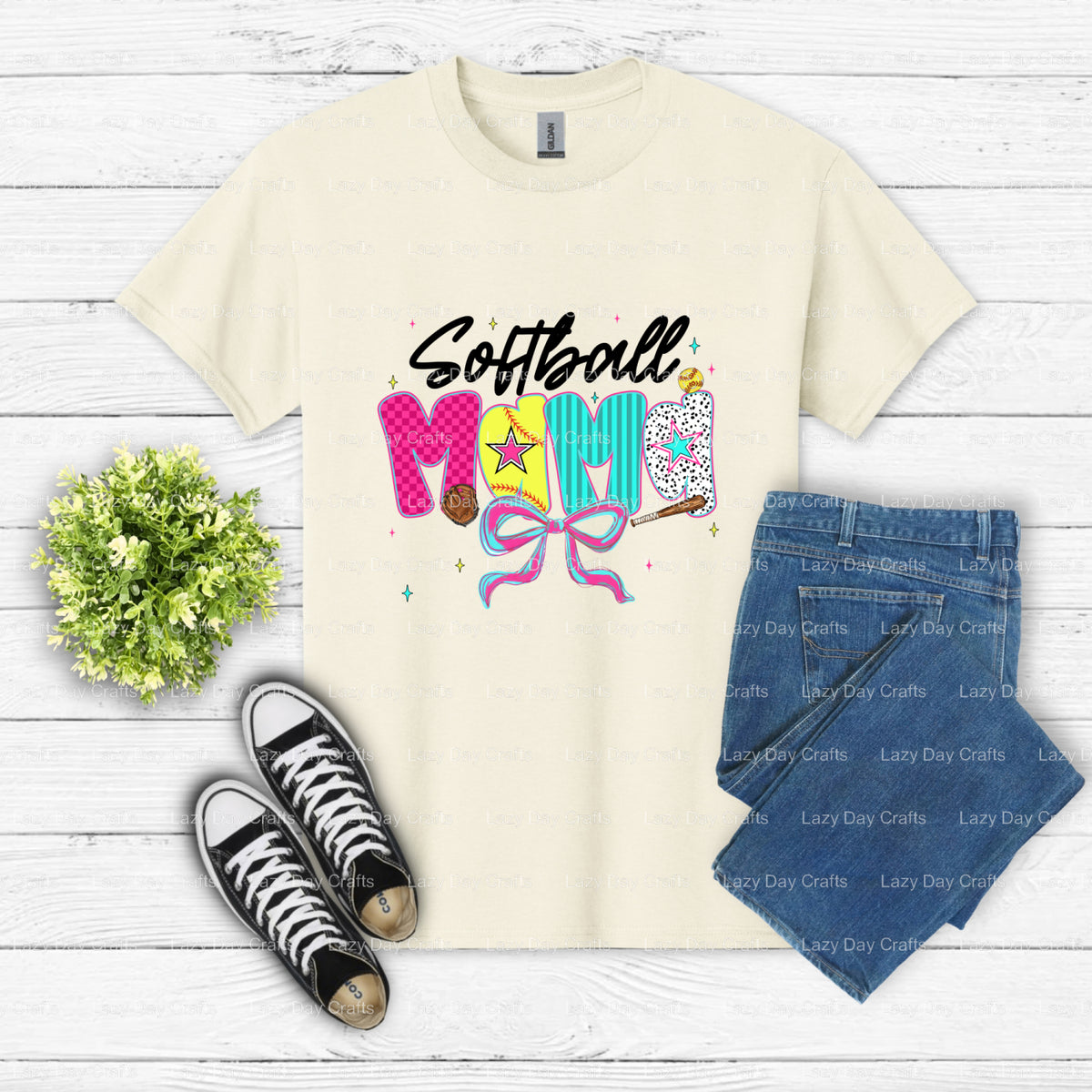 Softball Mama – Softball DTF Transfer (view 2 of 2) – by Lazy Day Crafts – DTF Transfers – DTF Transfers, Premade DTF
