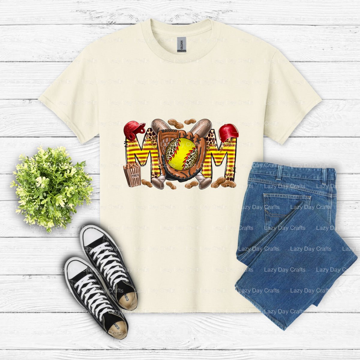 Softball Mom – Softball DTF Transfer (view 2 of 2) – by Lazy Day Crafts – DTF Transfers – DTF Transfers, Premade DTF