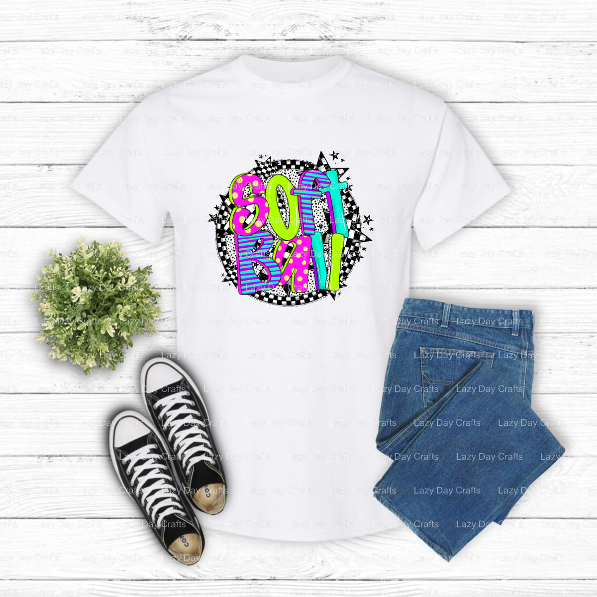 SOFTBALL – Ready to Press DTF Transfer (view 1 of 2) – by Lazy Day Crafts – DTF Transfers – DTF Transfers, Custom apparel