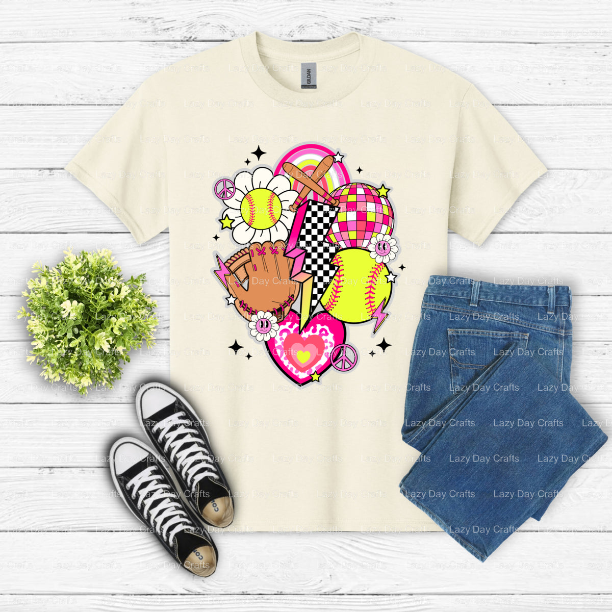 SOFTBALL Ready to Press DTF Transfer (view 2 of 2) – by Lazy Day Crafts – DTF Transfers – DTF Transfers, Premade DTF