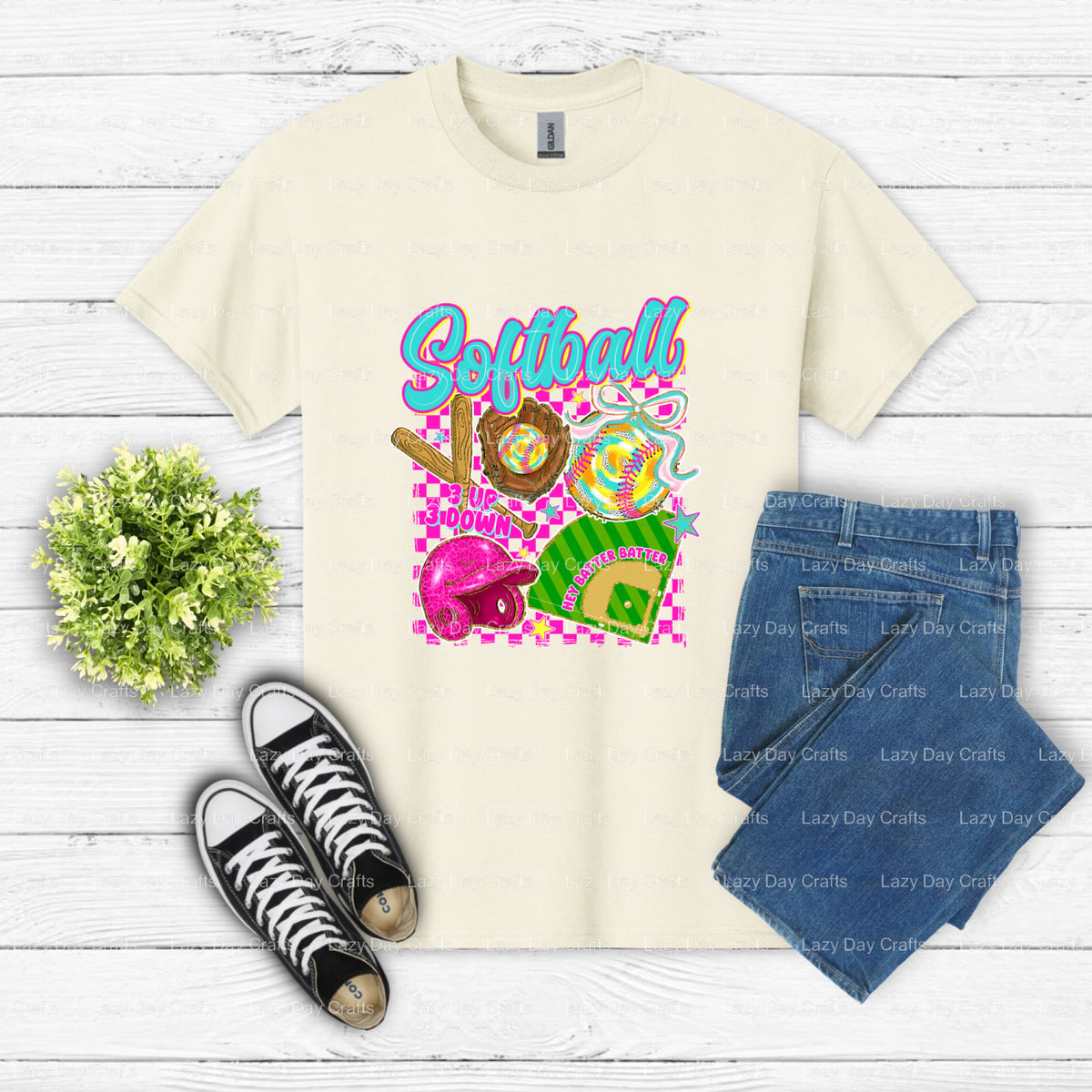 SOFTBALL – Softball DTF Transfer (view 1 of 2) – by Lazy Day Crafts – DTF Transfers – DTF Transfers, Premade DTF