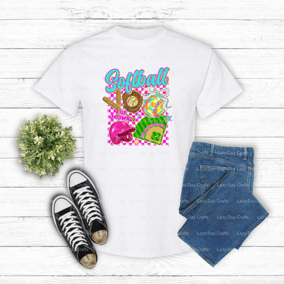 SOFTBALL – Softball DTF Transfer (view 2 of 2) – by Lazy Day Crafts – DTF Transfers – DTF Transfers, Premade DTF