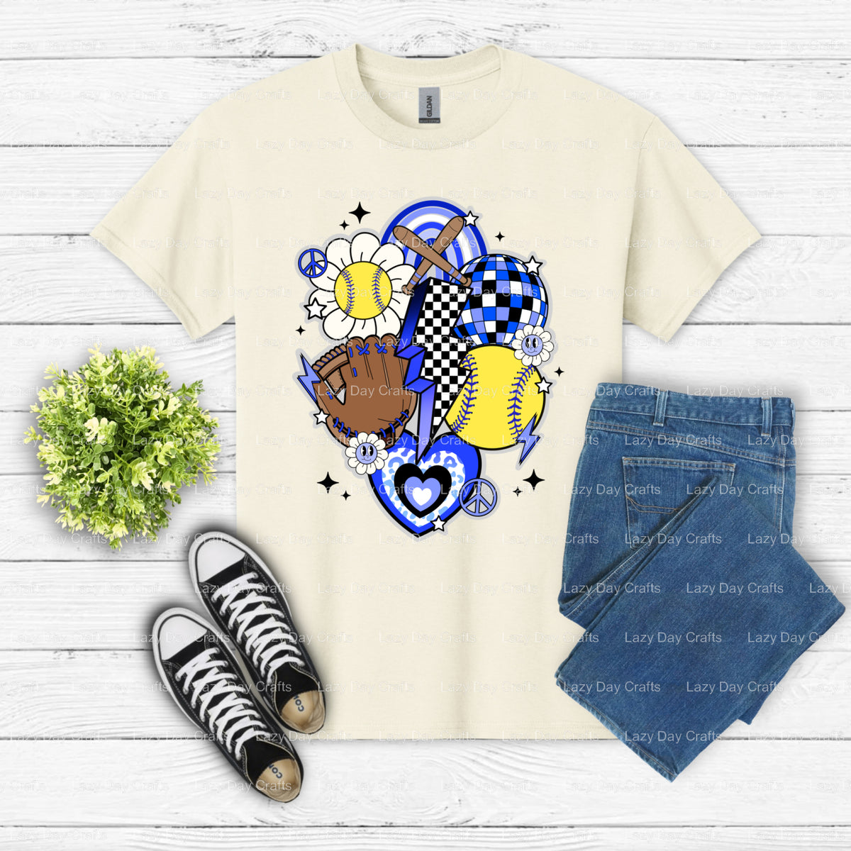 SOFTBALL – Softball DTF Transfer (view 2 of 2) – by Lazy Day Crafts – DTF Transfers – DTF Transfers, Softball