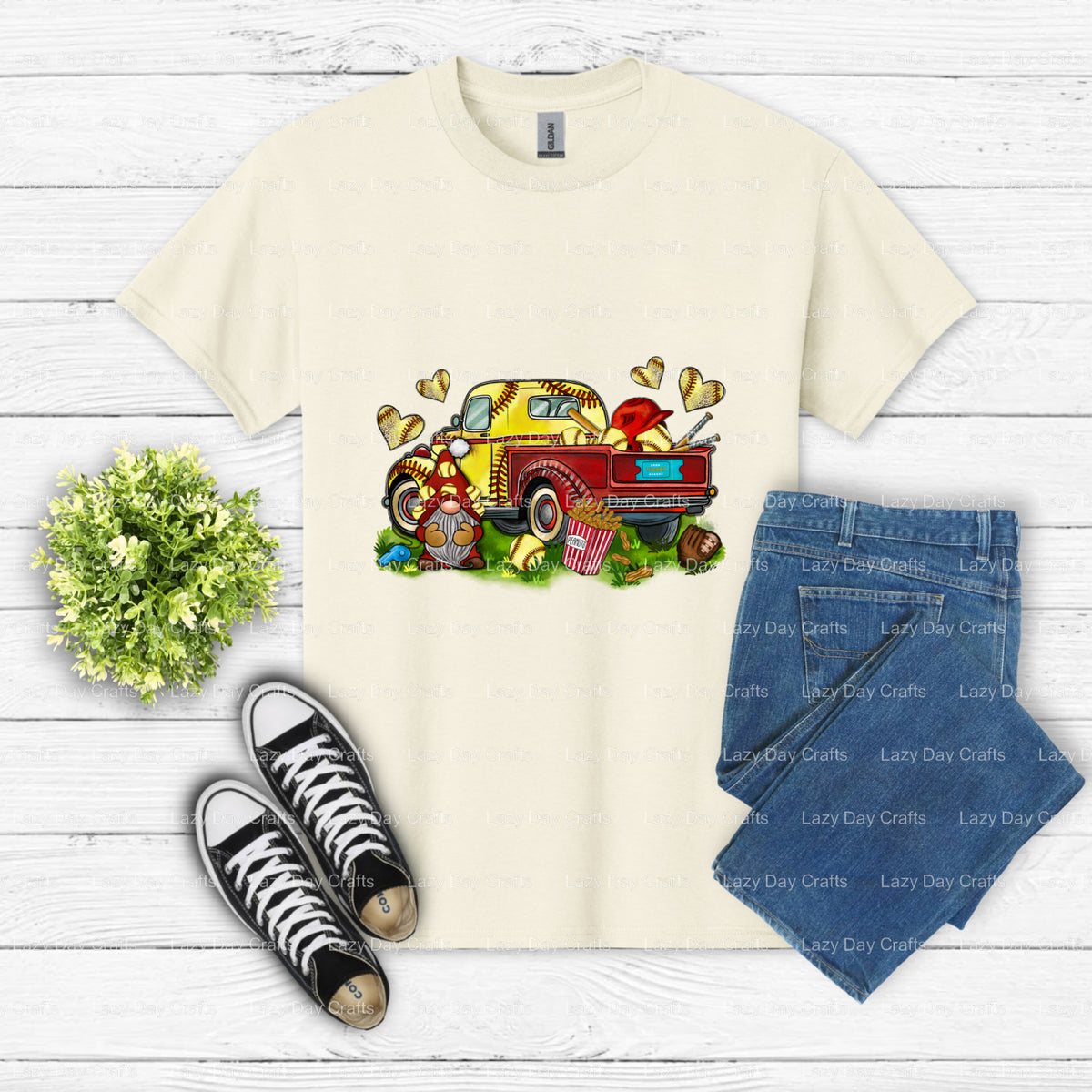 SOFTBALL Truck – Softball DTF Transfer (view 1 of 2) – by Lazy Day Crafts – DTF Transfers – DTF Transfers, Premade DTF