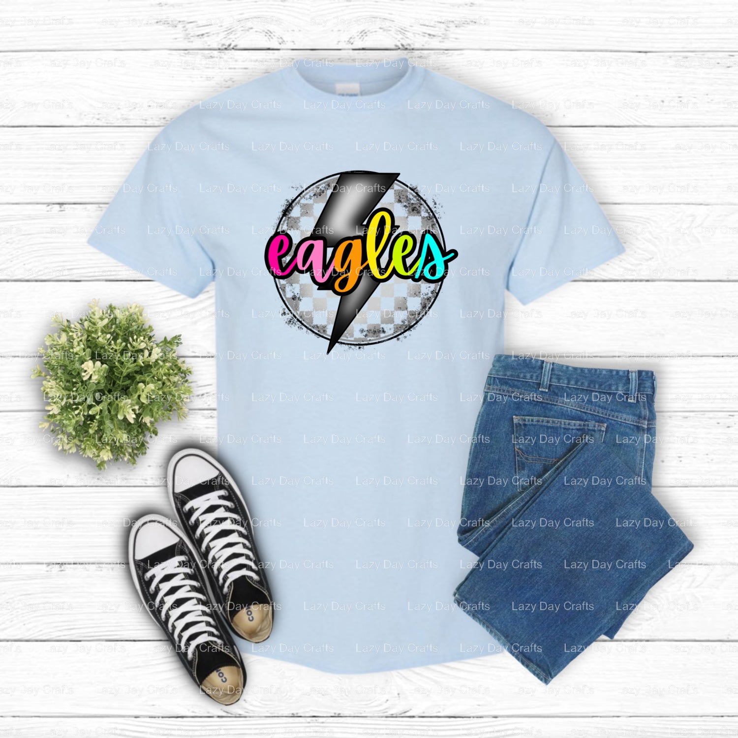 Spirited Eagles Mascot – School Spirit DTF Transfer (view 2 of 2) – by Lazy Day Crafts – DTF Transfers – School Mascot App...