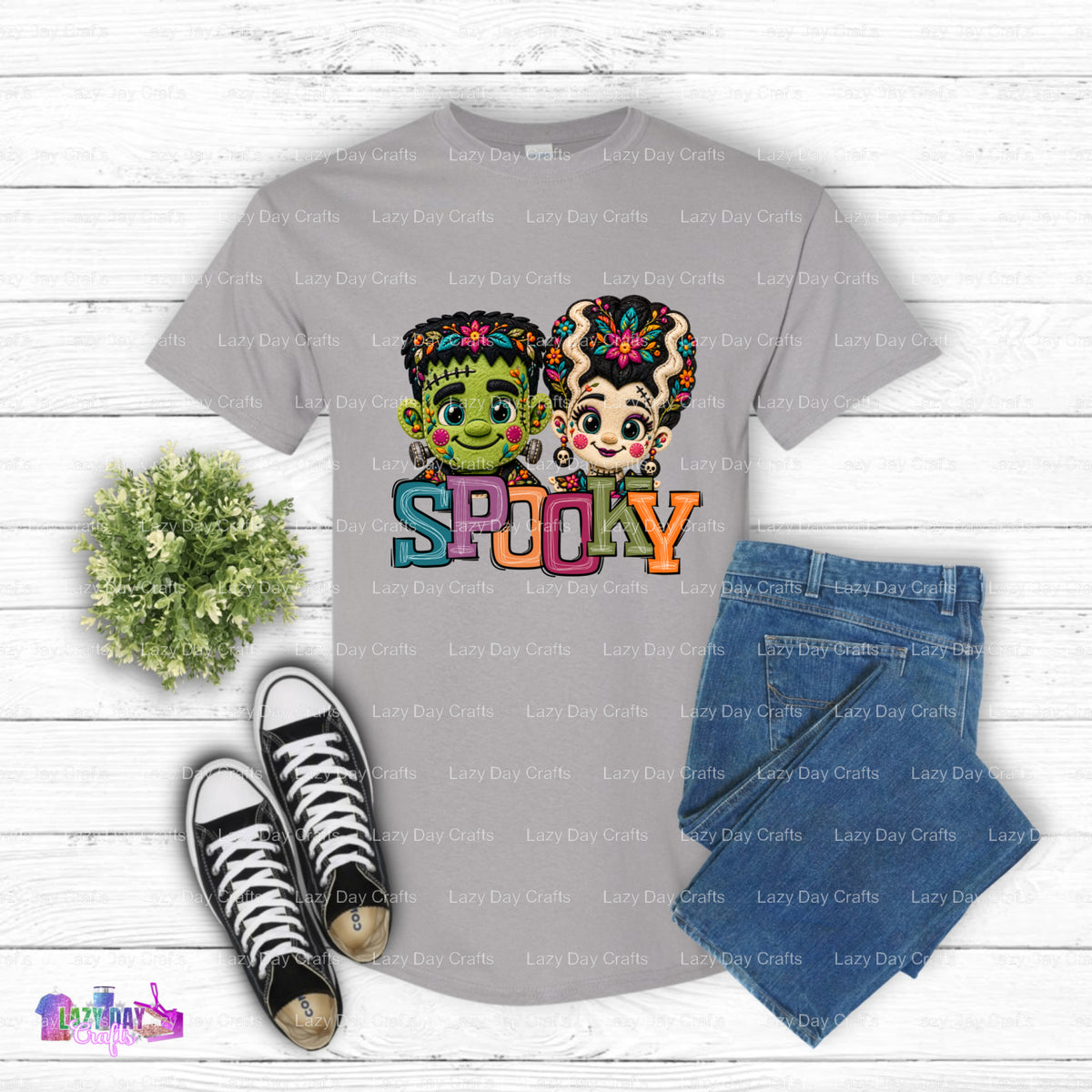 SPOOKY MR & MRS – Ready to Press DTF Transfer (view 2 of 2) – by Lazy Day Crafts – DTF Transfers – DTF Transfers, custom a...