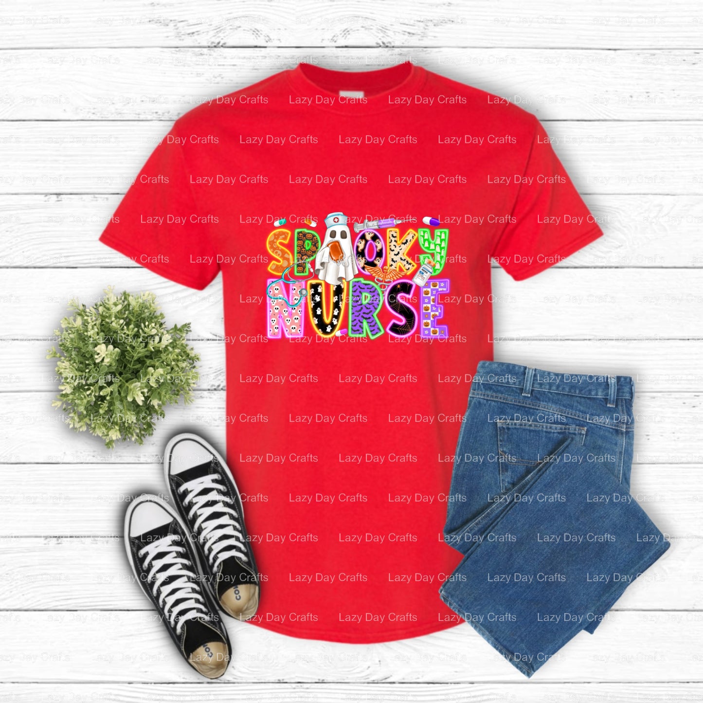 Spooky Nurse – DTF Transfer (view 2 of 2) – by Lazy Day Crafts – DTF Transfers – DTF Transfers, custom apparel