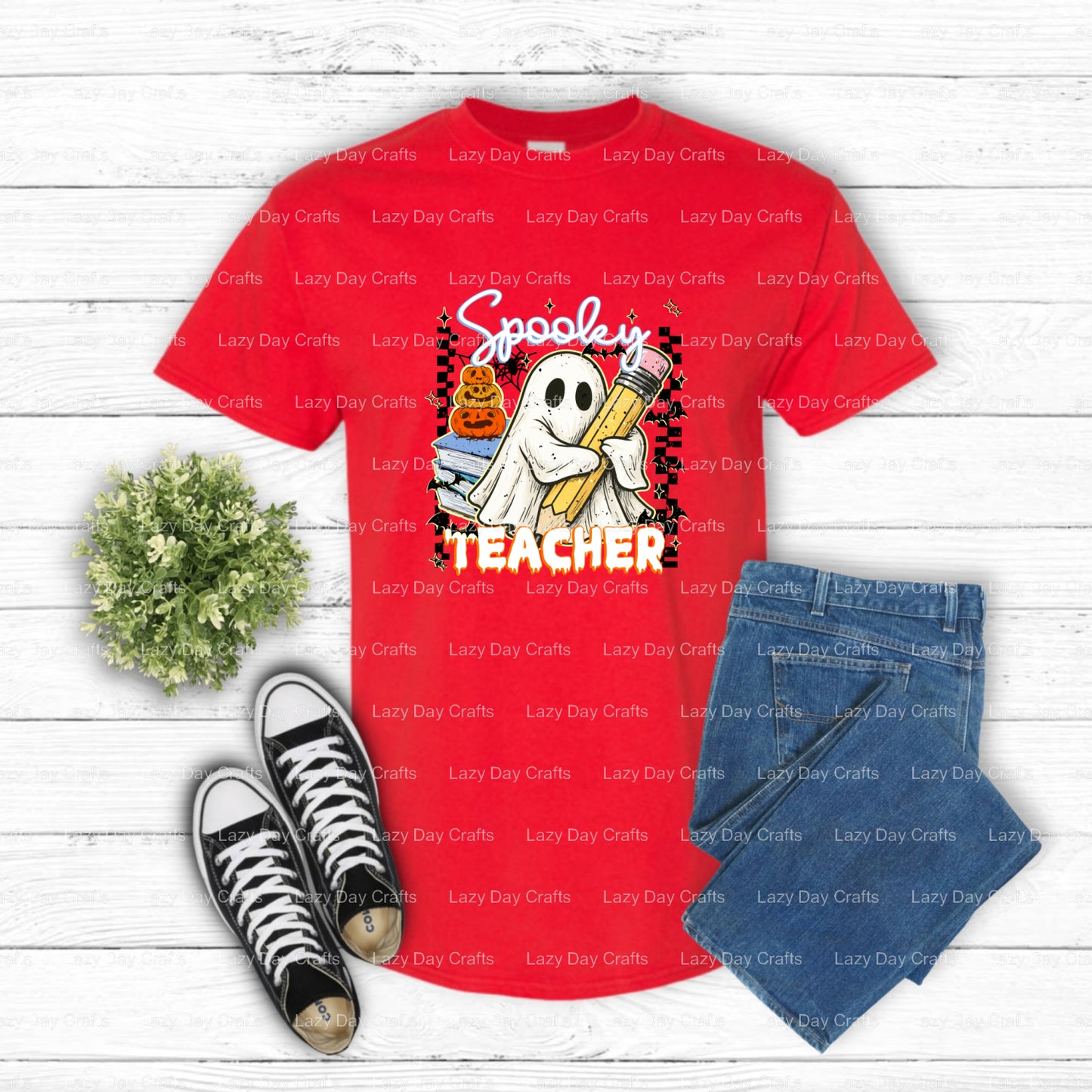 Spooky teach. – DTF Transfer (view 1 of 2) – by Lazy Day Crafts – DTF Transfers – DTF Transfers, Premade DTF
