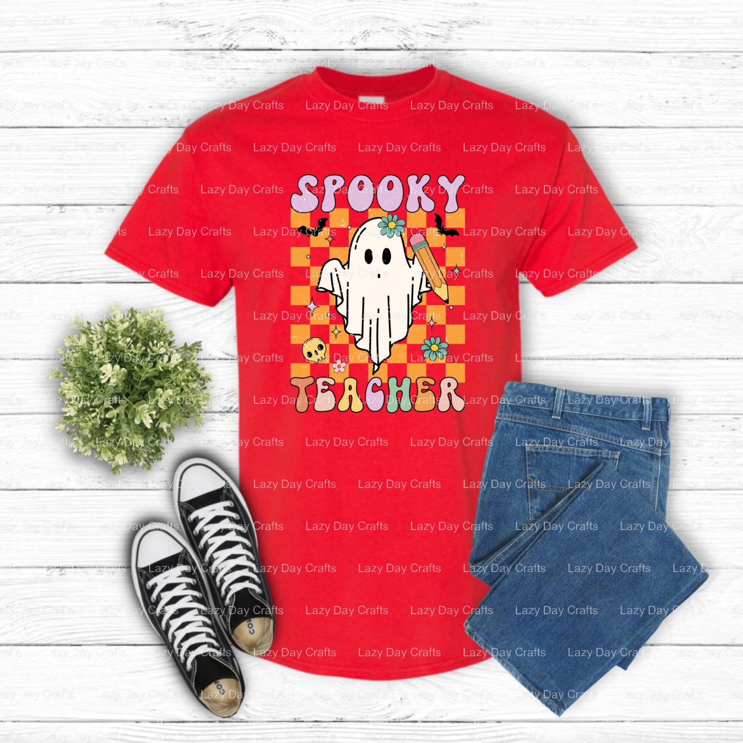 SPOOKY TEACHER – Halloween DTF Transfer (view 1 of 2) – by Lazy Day Crafts – DTF Transfers – DTF Transfers, Premade DTF