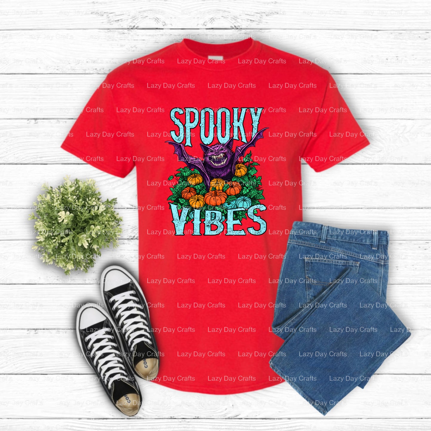 Spooky Vibes – Halloween DTF Transfer (view 1 of 2) – by Lazy Day Crafts – DTF Transfers – DTF Transfers, custom apparel