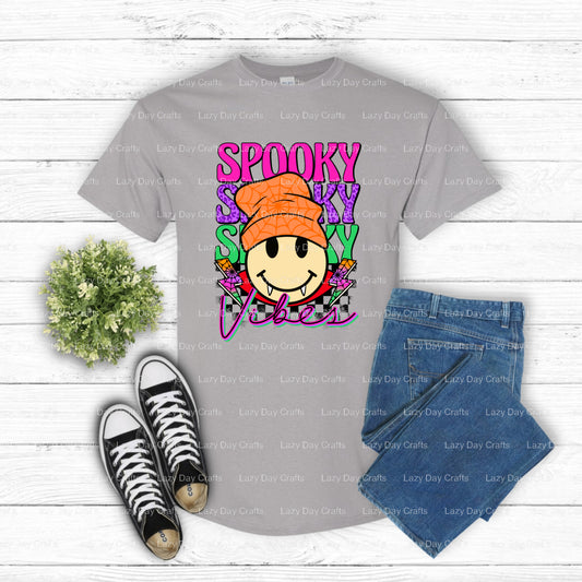 SPOOKY VIBES – Halloween DTF Transfer (view 2 of 2) – by Lazy Day Crafts – DTF Transfers – DTF Transfers, custom apparel