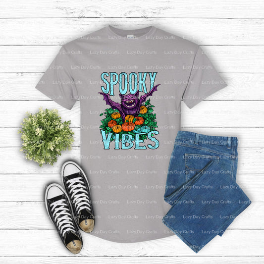 Spooky Vibes – Halloween DTF Transfer (view 2 of 2) – by Lazy Day Crafts – DTF Transfers – DTF Transfers, custom apparel