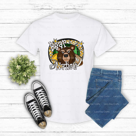 Sporty Bear Mascot – School Spirit DTF Transfer (view 1 of 2) – by Lazy Day Crafts – DTF Transfers – School Mascot, Appare...