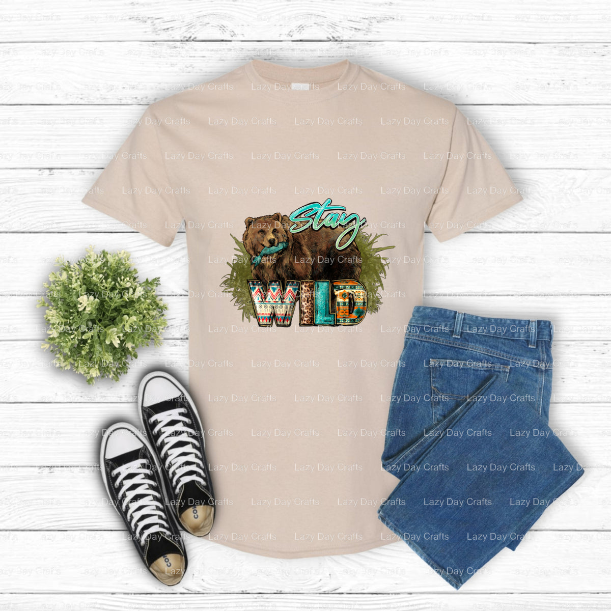 Stay Wild Bear Mountains – Western DTF Transfer (view 2 of 2) – by Lazy Day Crafts – DTF Transfers – DTF Transfers, Premad...
